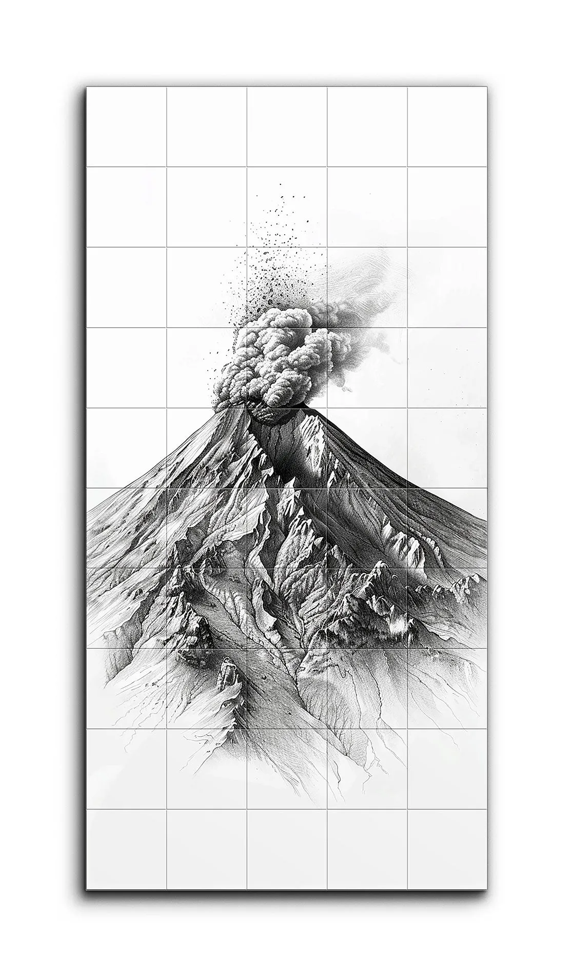 Volcanic Eruption: Monochrome Chaos