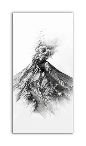 Volcanic Eruption: Monochrome Chaos