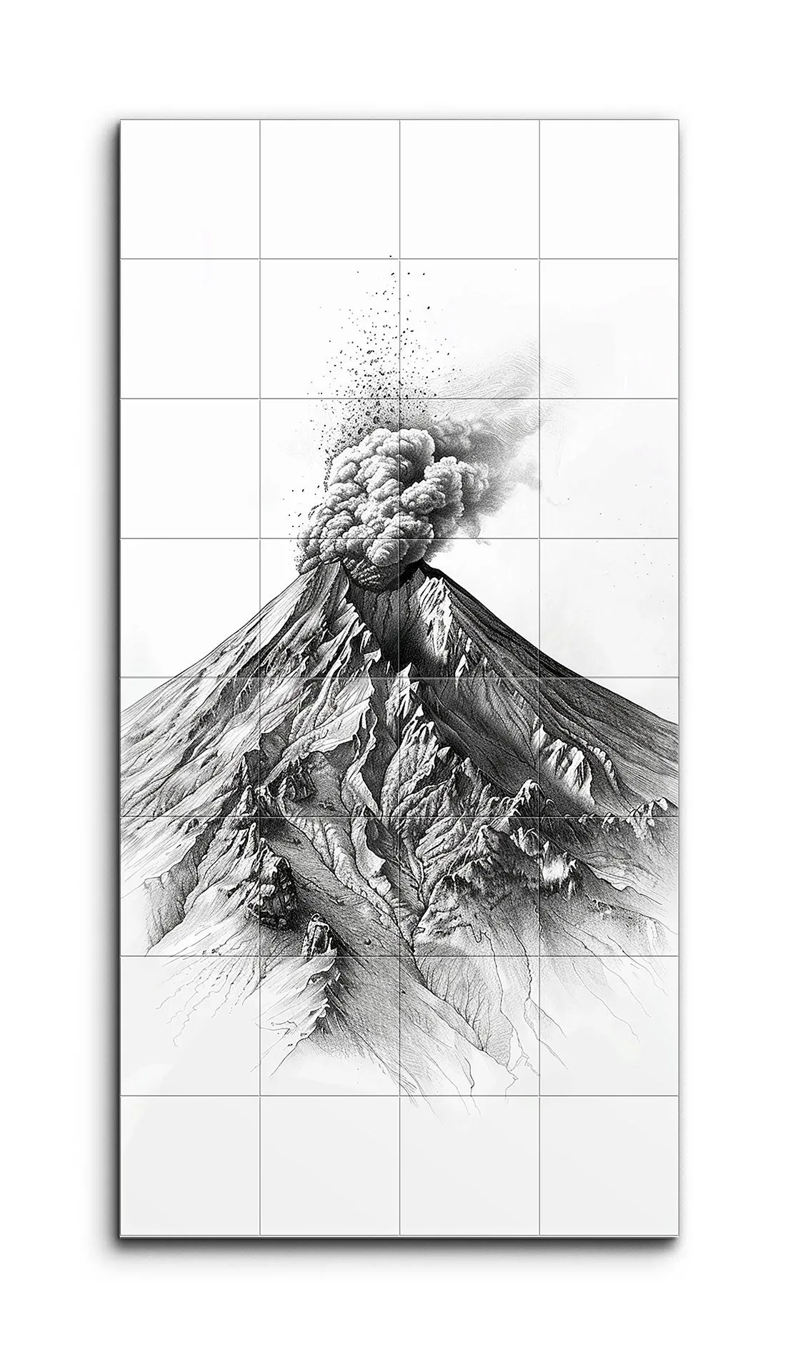 Volcanic Eruption: Monochrome Chaos