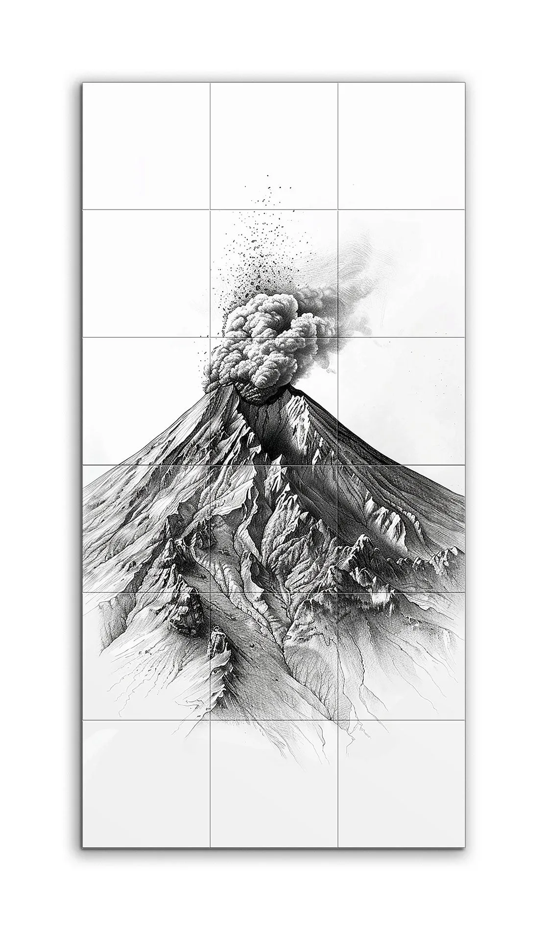 Volcanic Eruption: Monochrome Chaos