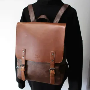 Vvsha  Christmas Gift Retro Leather PC Bag Backpack
