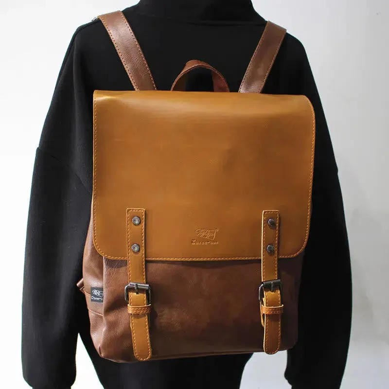 Vvsha  Christmas Gift Retro Leather PC Bag Backpack