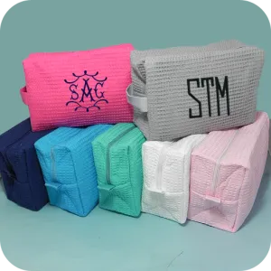 Waffle Weave Cosmetic Bag - Pink