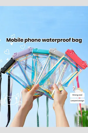 Waterproof Phone Pouch with Lanyard Clear Leakproof PVC Cell Phone Dry Bag Case Protector