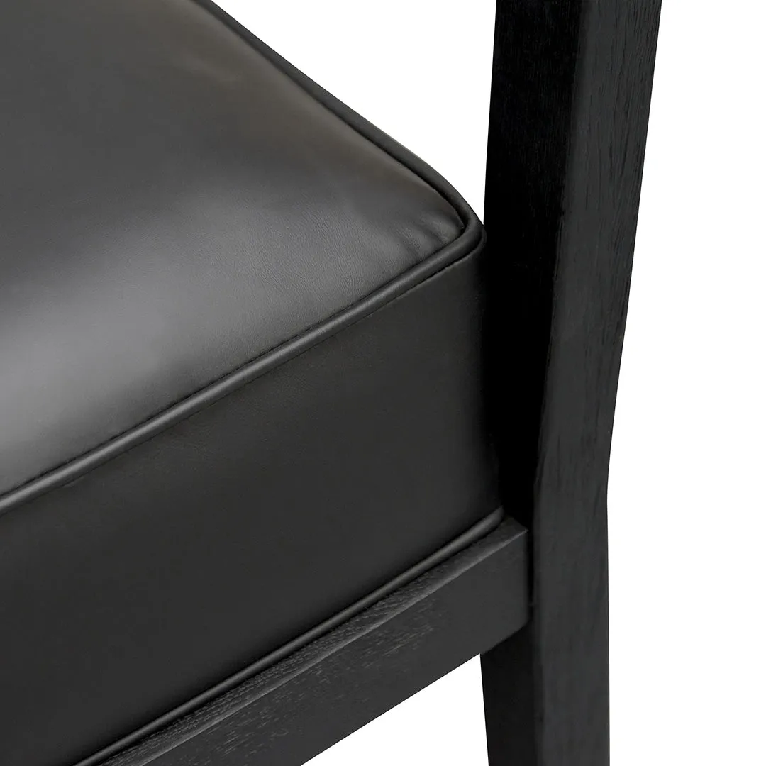 Wendell Leather Armchair - Full Black