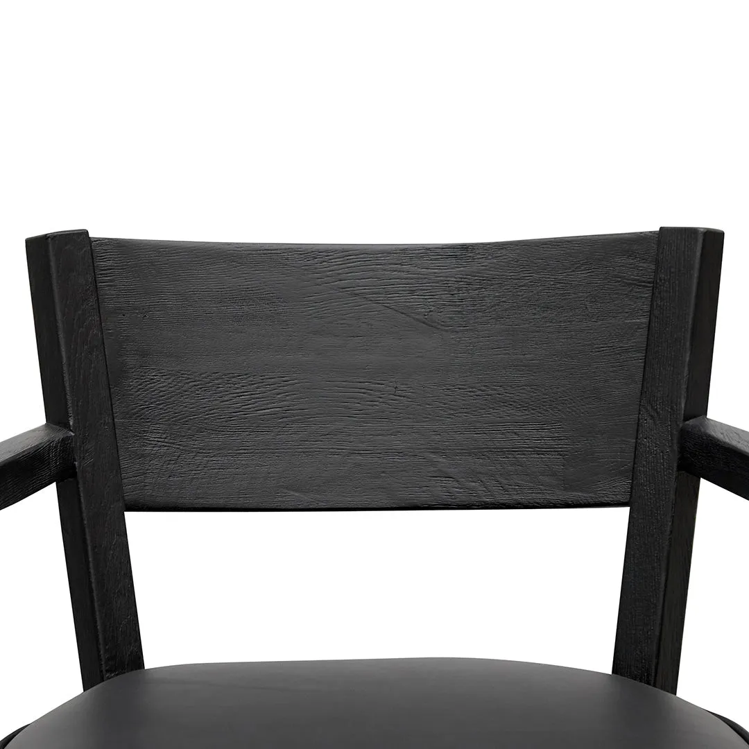 Wendell Leather Armchair - Full Black