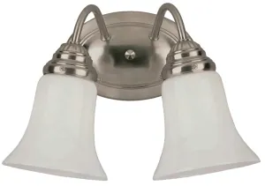 Westinghouse 6461700 Wall Light Fixture, 120 V, 2-Lamp, Incandescent, LED Lamp, Metal Fixture, Brushed Nickel Fixture :EA: QUANTITY: 1