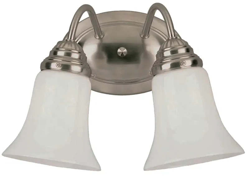 Westinghouse 6461700 Wall Light Fixture, 120 V, 2-Lamp, Incandescent, LED Lamp, Metal Fixture, Brushed Nickel Fixture :EA: QUANTITY: 1