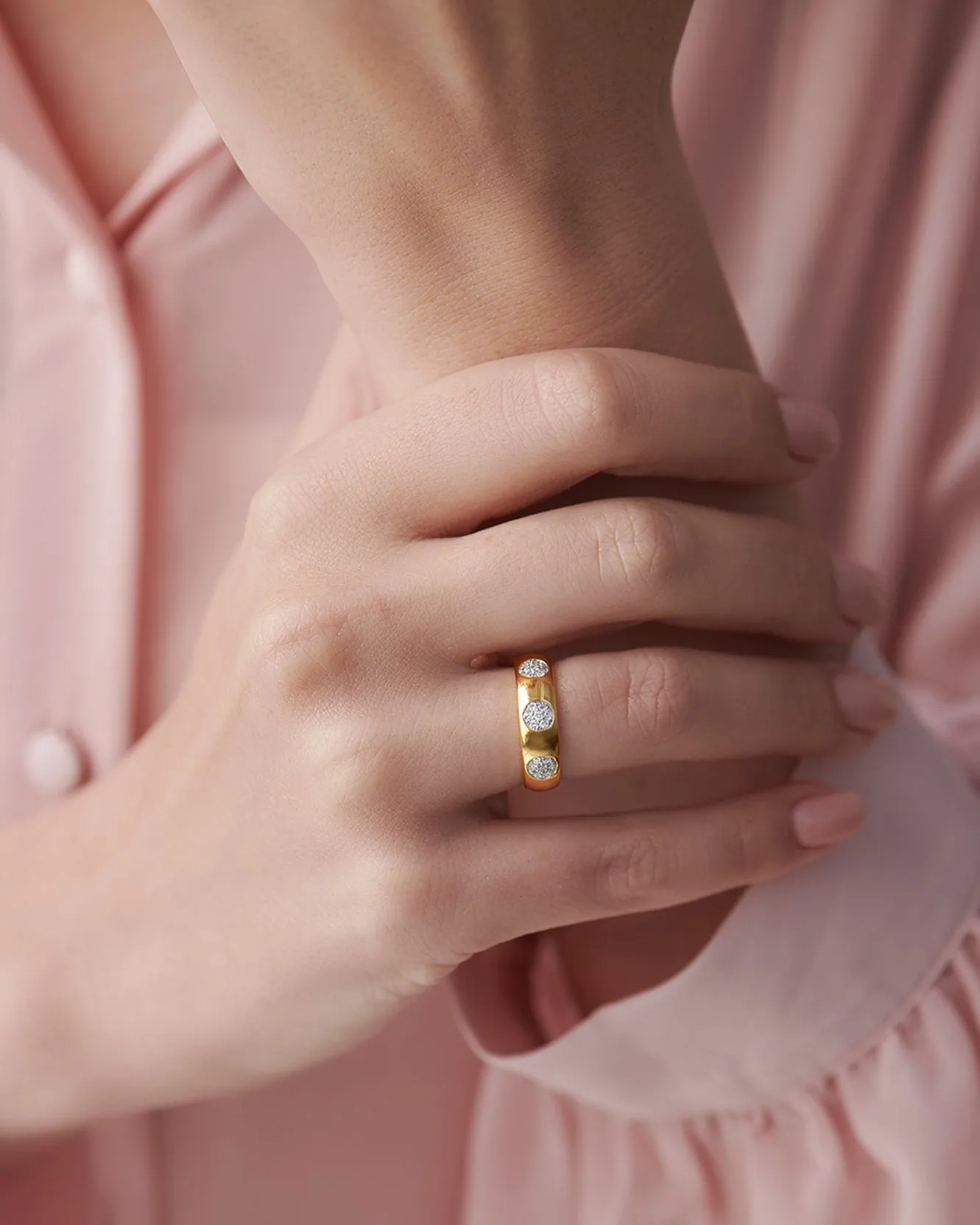 Wide Dome Diamond Band
