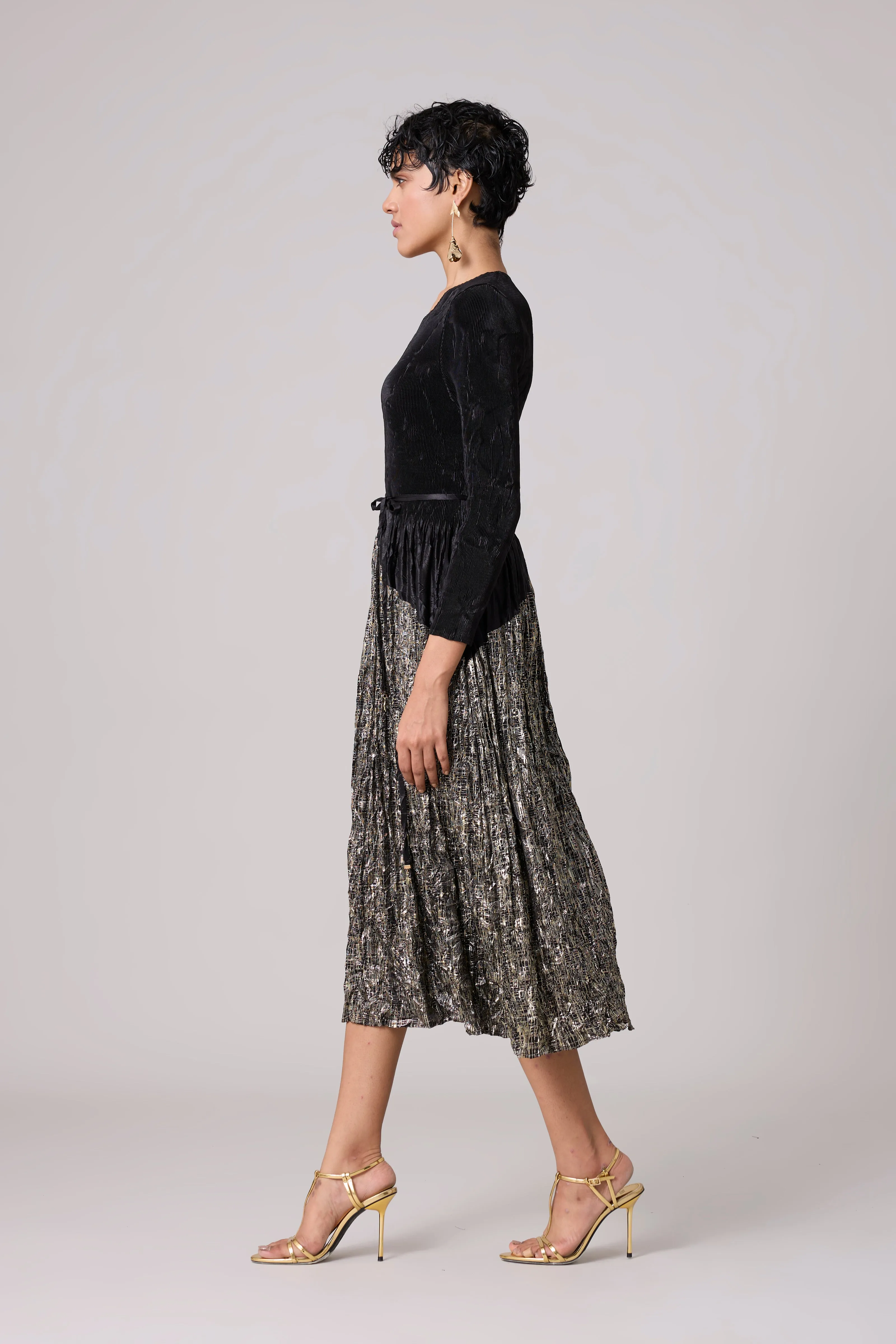Willa Crushed Dress - Black