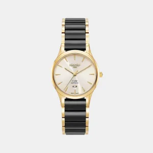 Women's Cream Analog Ceramic Watch 658844 48 35 61
