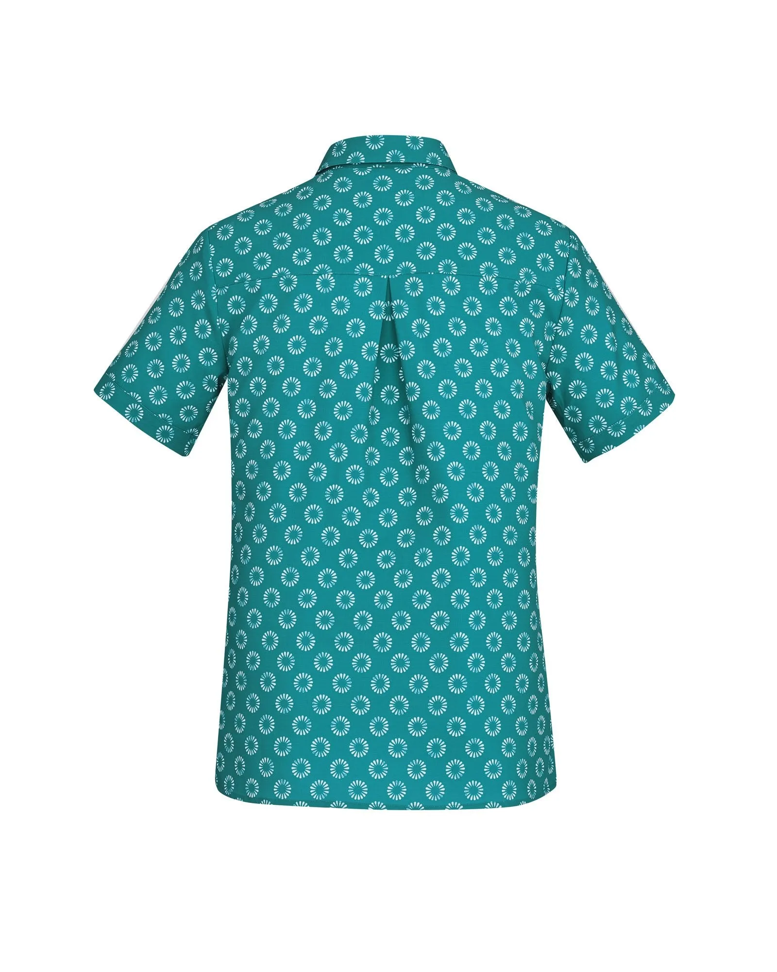 Womens Easy Stretch Daisy Print Short Sleeve Shirt