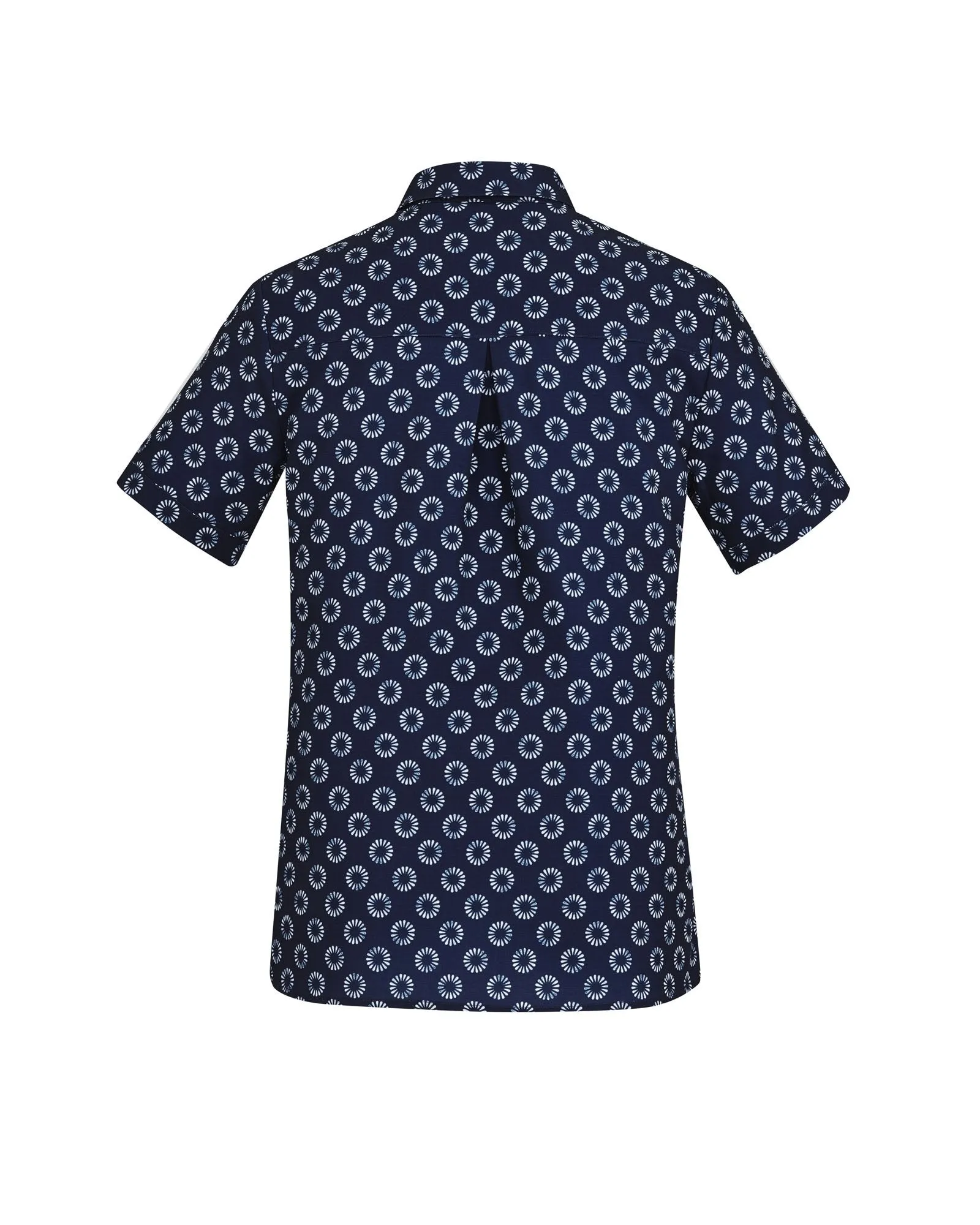 Womens Easy Stretch Daisy Print Short Sleeve Shirt