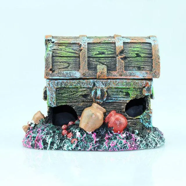WR19057 Treasure Chest Aquarium Decoration 11.5x9x8.5cm