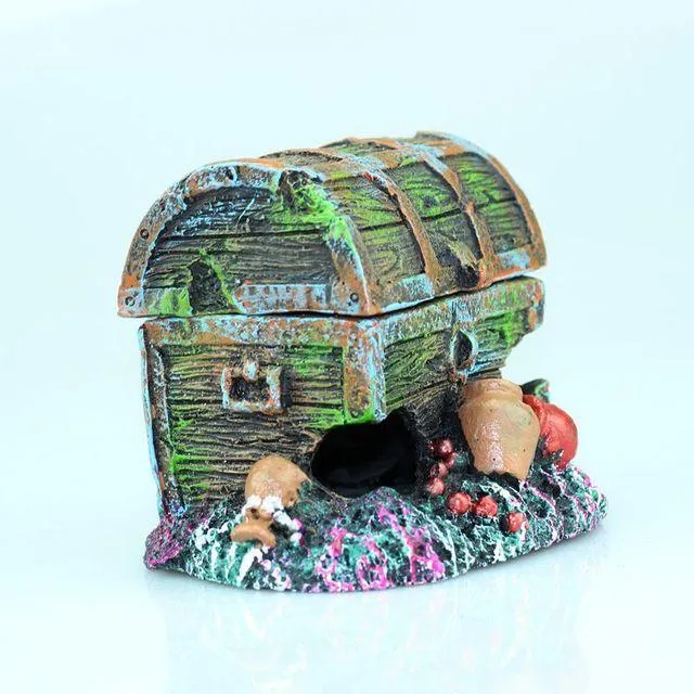 WR19057 Treasure Chest Aquarium Decoration 11.5x9x8.5cm