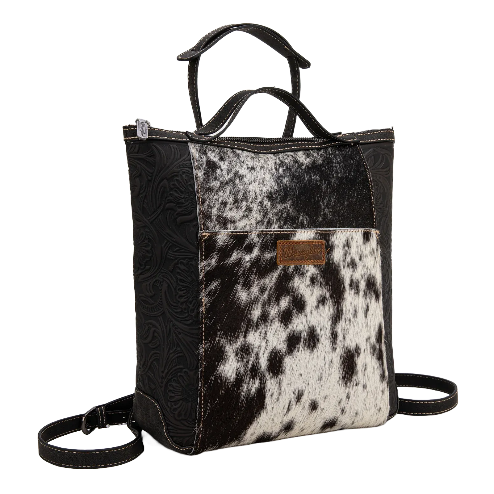 Wrangler Ladies Black Cowhide Convertible Crossbody Backpack WG169-9112BK