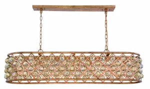 ZC121-1216G50GI-GT/RC - Urban Classic: Madison 7 light Golden Iron Chandelier Golden Teak (Smoky) Royal Cut Crystal