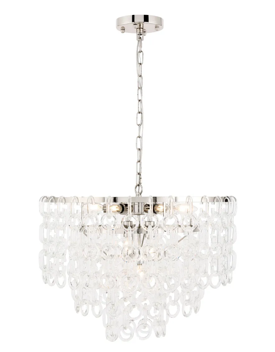 ZC121-1713D24PN - Urban Classic: Debutante 9 light Polished Nickel Pendant