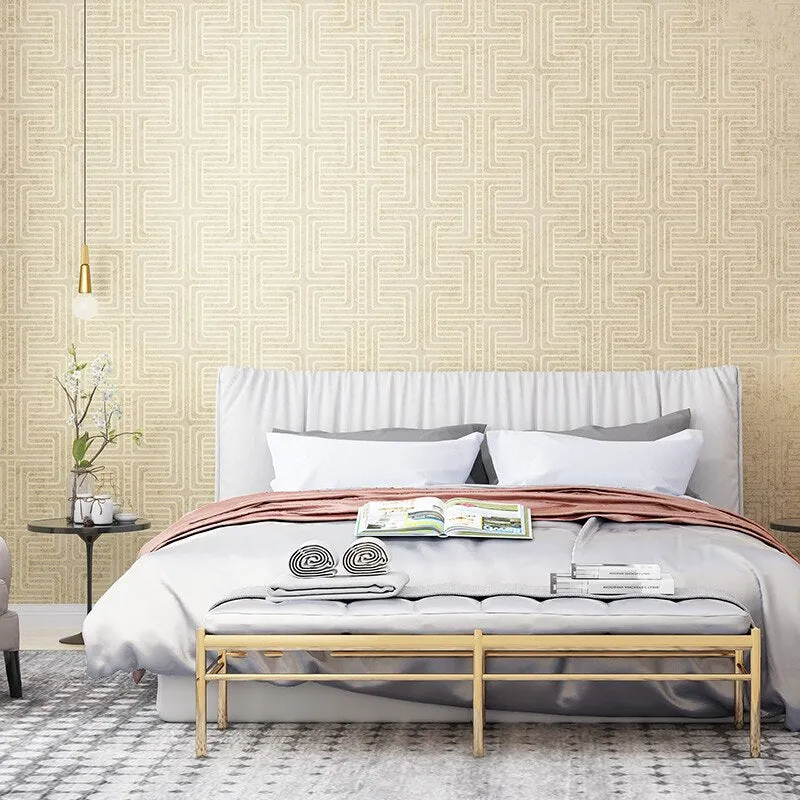 Zen Classical New Chinese Plaid Wallpaper 6 Color Options (5.3 ㎡)