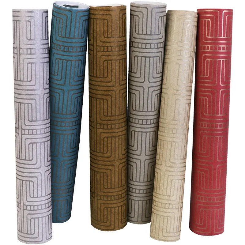 Zen Classical New Chinese Plaid Wallpaper 6 Color Options (5.3 ㎡)