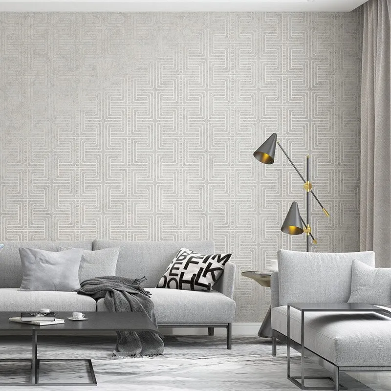 Zen Classical New Chinese Plaid Wallpaper 6 Color Options (5.3 ㎡)