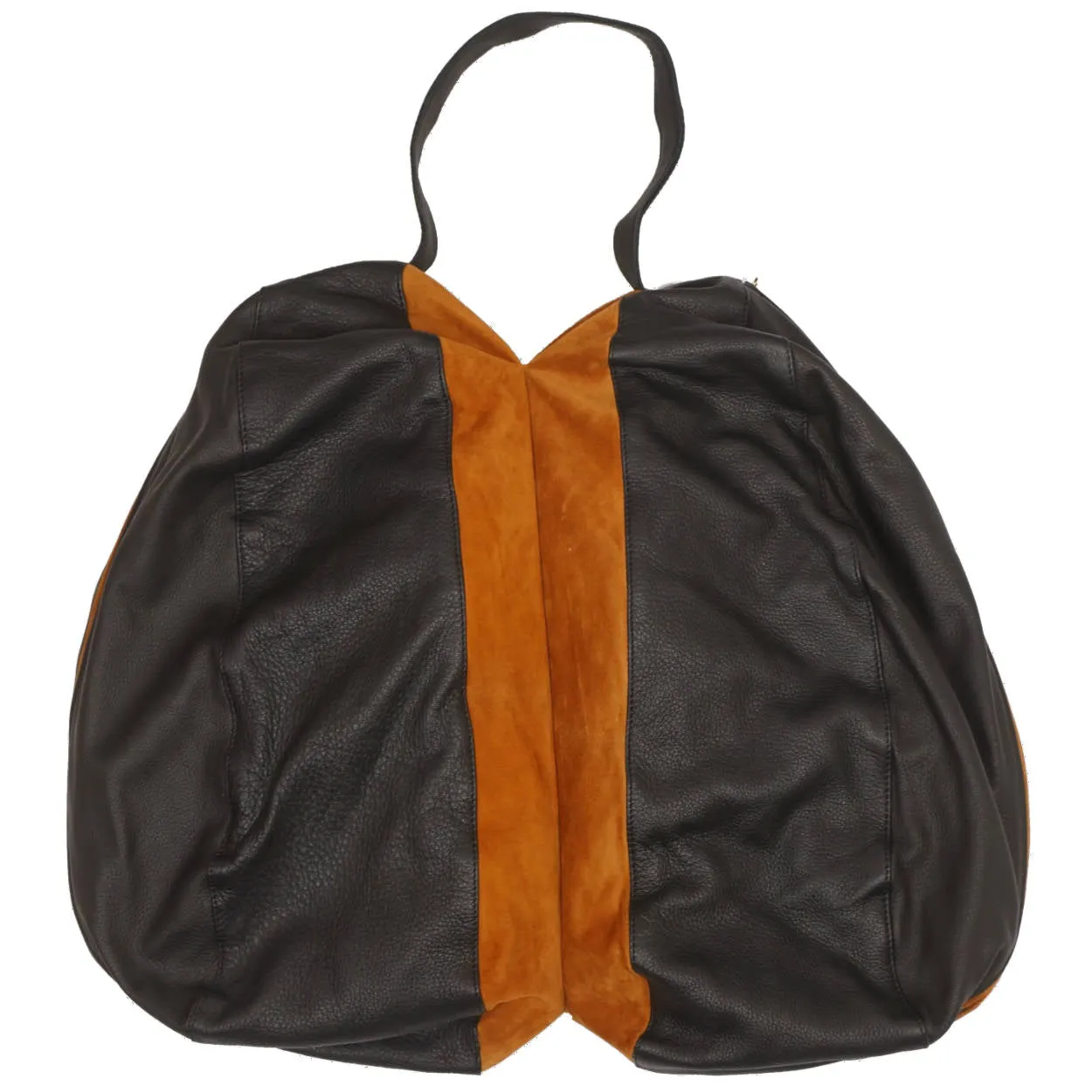 ZILLI France Travel Bag Black Leather for Shoes or Ankle Boots with Brown Suede