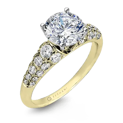 ZR898 Engagement Ring in 14k Gold with Diamonds