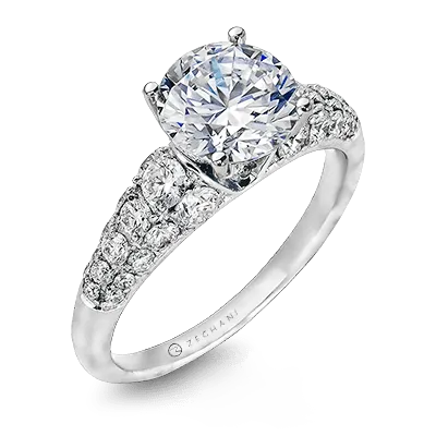 ZR898 Engagement Ring in 14k Gold with Diamonds